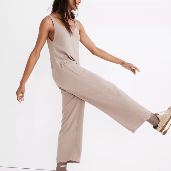 Madewell MWL Superbrushed Pull-On Jumpsuit in Telluride Stone, Medium - Picture 7 of 14